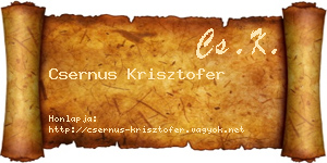 Csernus Krisztofer névjegykártya
